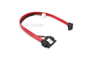 13pin SATA pou SATA 7 lage 90 degre ak LP4 pouvwa kab